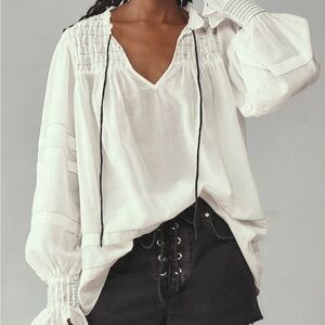 NWT Anthropologie Long-Sleeve airy babydoll blouse